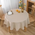 thumbnail image 2 of NLMUVW Linen Tablecloth for Round Table 48 Inch, Champagne Beige Table Cloth Textured Decorative Rustic Table Cover for Dining Kitchen Party, 2 of 12