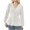 White, variant on Ladies Elegant Long Sleeve Textured Blouse – V-Neck Puff Sleeve Traditional Chinese Knot Buttons Peplum Waist Shirt White