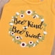 thumbnail image 2 of Gibobby Conjunto de Lana Conjunto de chaleco y pantalones cortos con estampado de girasol para niñas y niños con letras de mezclilla para niñas pequeñas(Amarillo, 7-8 Años), 2 of 4