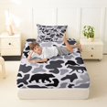 thumbnail image 4 of Manfei Retro Camo Twin Sheets,Lovely Bear Bedding,White Black,3-Piece,1 Fitted Sheet and 1 Pillowcase, 4 of 6