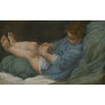 thumbnail image 2 of Donato Creti 24x16 Black Ornate Framed Double Matted Museum Art Print Titled: A Sleeping Boy Holding an Apple, 2 of 5