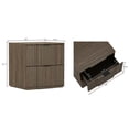 thumbnail image 3 of Clive Mid-Century Modern 22" Nightstand in Walnut and Black (2-Drawer), 3 of 9