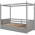 Bellemave Twin Size Canopy Daybed Frame with Trundle, Wood Twin Canopy Bed Can Turn into King in