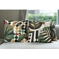 thumbnail image 4 of Ambesonne Mid Century Modern Throw Pillow Cover 4 Pack, Monstera Dots, 18", Green Rust and Camel, 4 of 5