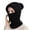 Black, variant on qolati Beanie Hat for Men Women with Face Mask Winter Kintted Ski Hats for Cold Weather Windproof Detachable Warm Fleece Lined Hood Cover Hat Cap Scarf
