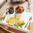 thumbnail image 3 of Lemon Placemats Set of 4 Summer Fruit Watercolor Yellow Country Place Mats Indoor Wipeable Table Mats Washable Cloth Dining Table Placemats for Kitchen Holiday Party Home Decor 13x19 Inch, 3 of 9