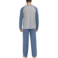 thumbnail image 6 of MINTREUS Men's Pajama Set Lightweight Sleepwear Long Sleeve Shirts and Bottoms Soft Comfy Pjs with Pockets, 6 of 6