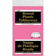 thumbnail image 2 of Hot Pink Plastic Party Tablecloth, Round, 84in, 2 of 3