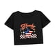 thumbnail image 5 of Top corto para mujer, camiseta clásica de verano con cuello redondo para deportes y caminatas M, 5 of 7
