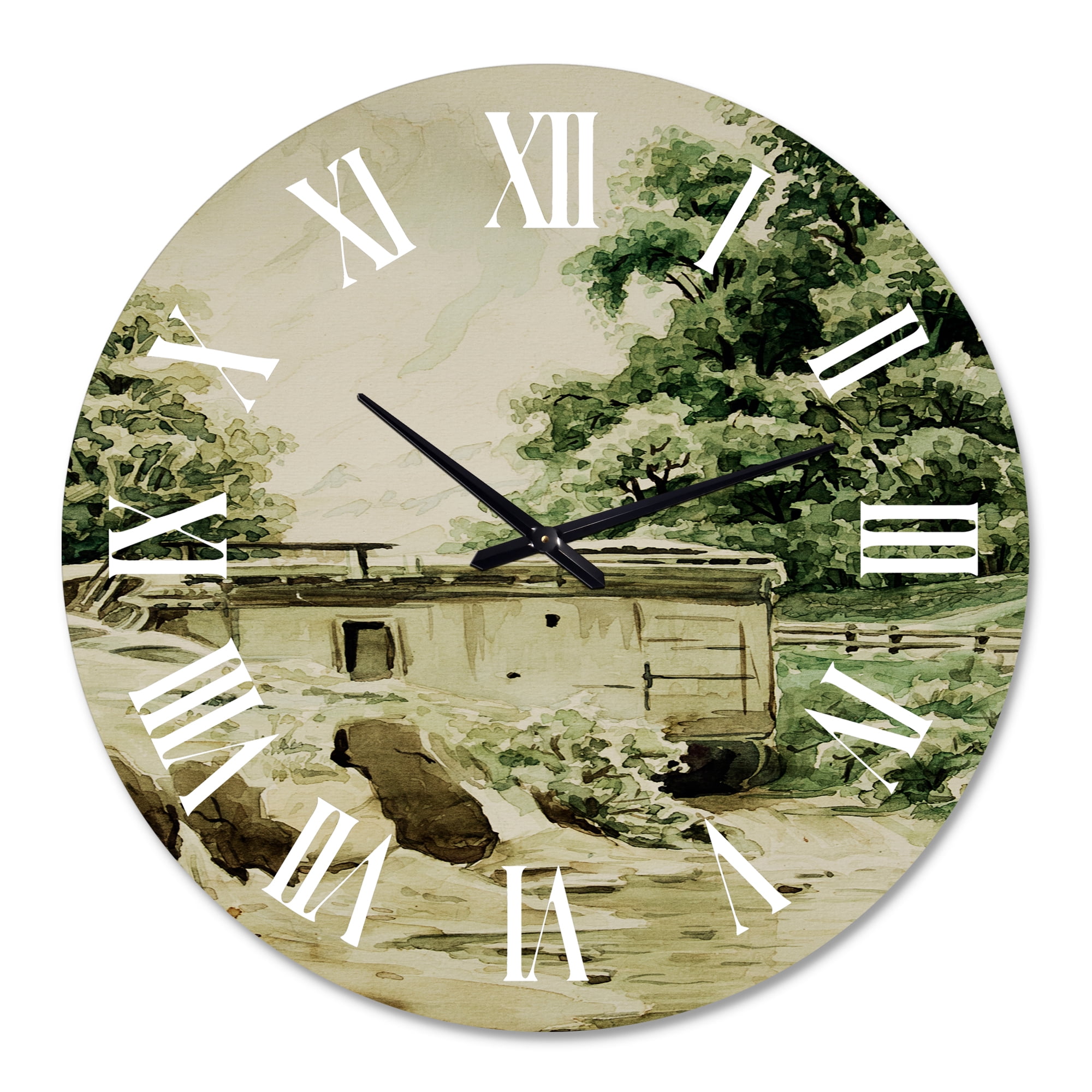 Designart 'Cabin In The Mountains' Cabin & Lodge Wall Clock