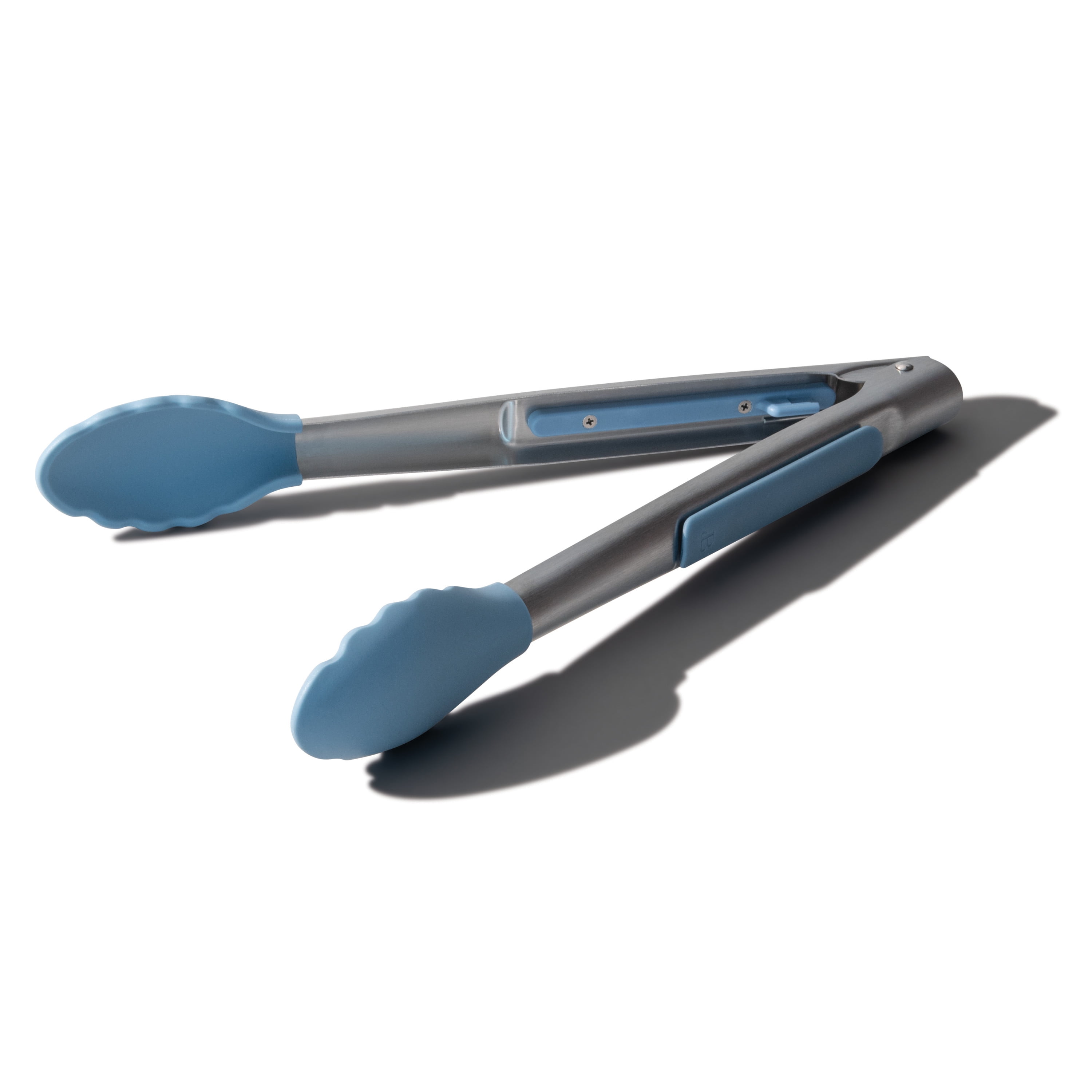 Zulay Kitchen Tongs With Silicone Tips and Lock Mechanism (9 & 12 ) -  Silver - Light Blue, 2 - Kroger