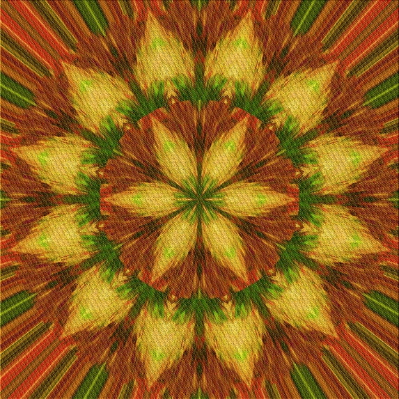 Ahgly Company Indoor Square Patterned Caramel Brown Area Rugs, 5' Square