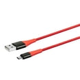 thumbnail image 2 of Monoprice USB 2.0 Micro B to Type A Charge & Sync Cable - 3 Feet - Red | Nylon-Braid, Durable, - AtlasFlex Series, 2 of 6