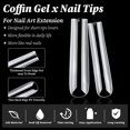 240pc Long Clear Square Nails Tips XXL Extra Long Square Acrylic Nails