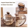 thumbnail image 3 of Glass vase with irregular ribbed clear vase flower vase round glass vase for flowers decorative home decoration for living room office dining table balcony wedding, 3 of 6