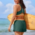 thumbnail image 6 of Women's Sporty Two Piece Swimsuits Color Block Crop Tank Tops Boyshorts Bottom Athletic Full Coverage Bathing Suit, 2XL, 6 of 8