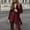 Wine, variant on Joau Blazer Sets Women 2 Piece Outifits Open Front One Button Lapel Casual Belted Blazer Jackets and Long Pants Set Elegant Work Office Business Suits
