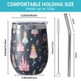 thumbnail image 5 of 12oz Stemless Wine Tumblers Dark Blue Princess Castle Night Pattern Vacuum Insulated Stainless Steel Travel Tumbler Cups Mug with Lid and Straw for Champaign,Cocktail,Beer with Cleaning Brush, 5 of 5