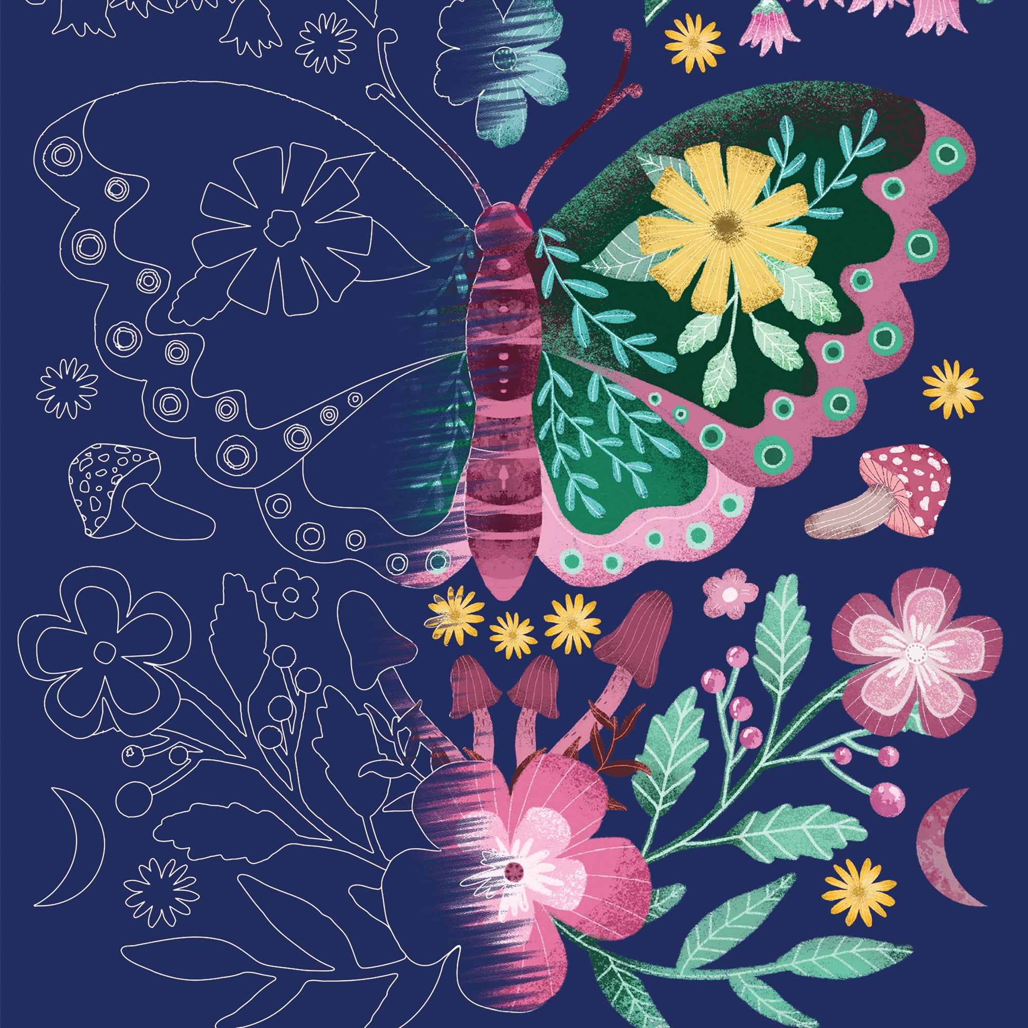 Brea Reese: Scratch Art Paper Pad - Spring Garden - 2 Each of 7 Designs, Metallic Foil, Dual-Tip Stylus & Brush, Easy-to-Frame 6x8 Pages, Adult Craft