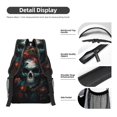 thumbnail image 4 of Yiaed Butterfly Flower Skull Print School Backpack College Backpack Daypacks for Students High School Spacious and Durable Daypack for Work and Travel-One Size, 4 of 6