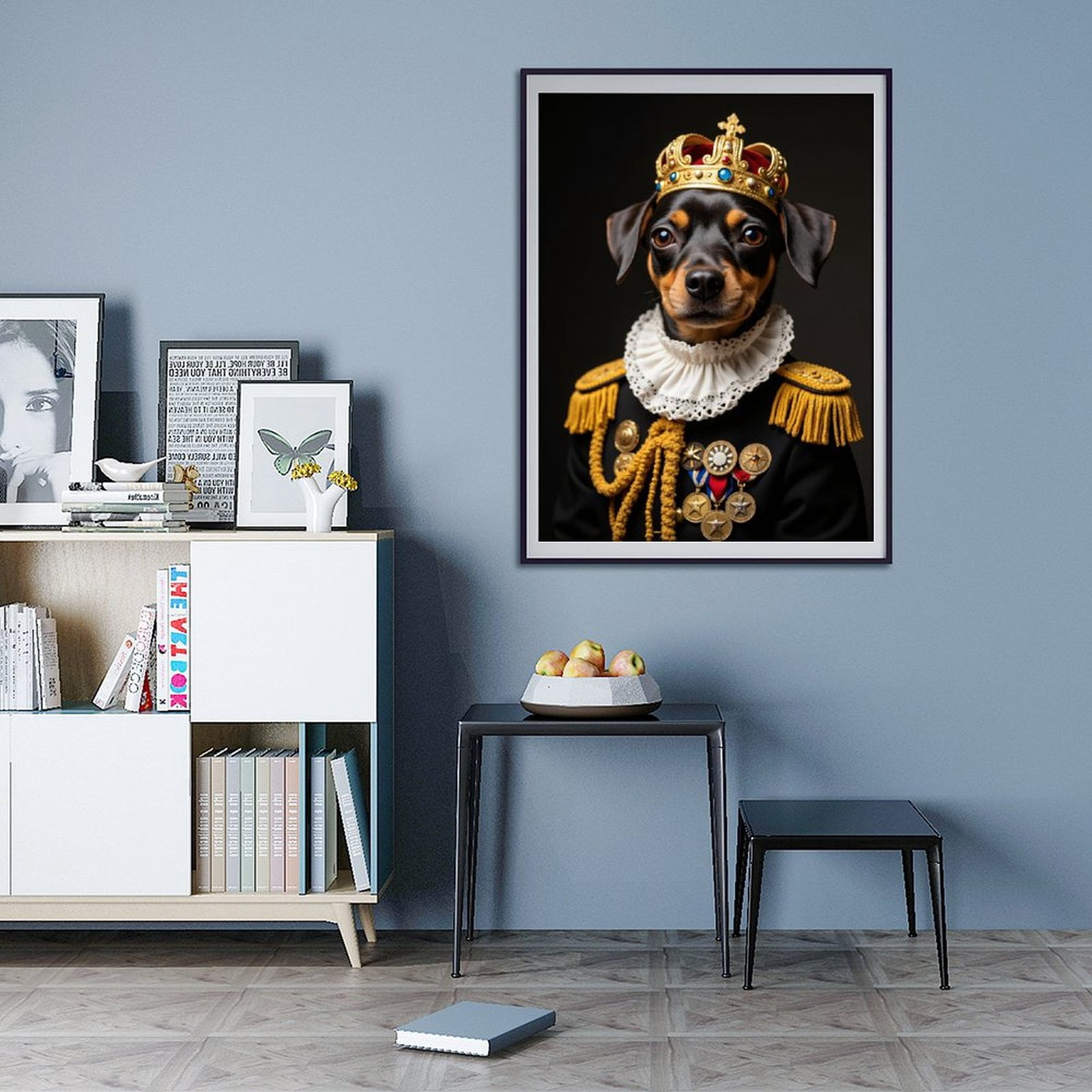 Diamond Art Kit for Adults, Dog Royalty Portrait Regal Attire Diamond Painting for Adults Beginners, DIY Diamond Art Painting Kits, 5D Diamond Painting Crafts for Home Decor 12x16 Frameless