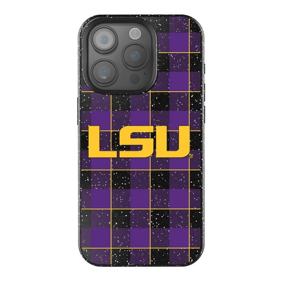 Keyscaper LSU Tigers Plaid Bling iPhone Case