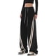 thumbnail image 1 of Pantalones de cargo Gibobby mujer Pantalones de ocio rectos de Cintura alta con Bolsillo de Diseño de Cintura suelta de Pierna ancha Negro L, 1 of 5