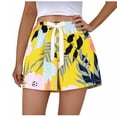 thumbnail image 4 of Tnhcen Women's Elastic Waist Floral Print Pajama Shorts Loose Fit Casual Sleepwear Free Size Home Wear Nightwear Lounge Shorts with Bowknot for Women, 4 of 5