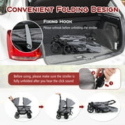 Costway Double Stroller Foldable Baby Twin Lightweight Travel Stroller Infant Pushchair Grey