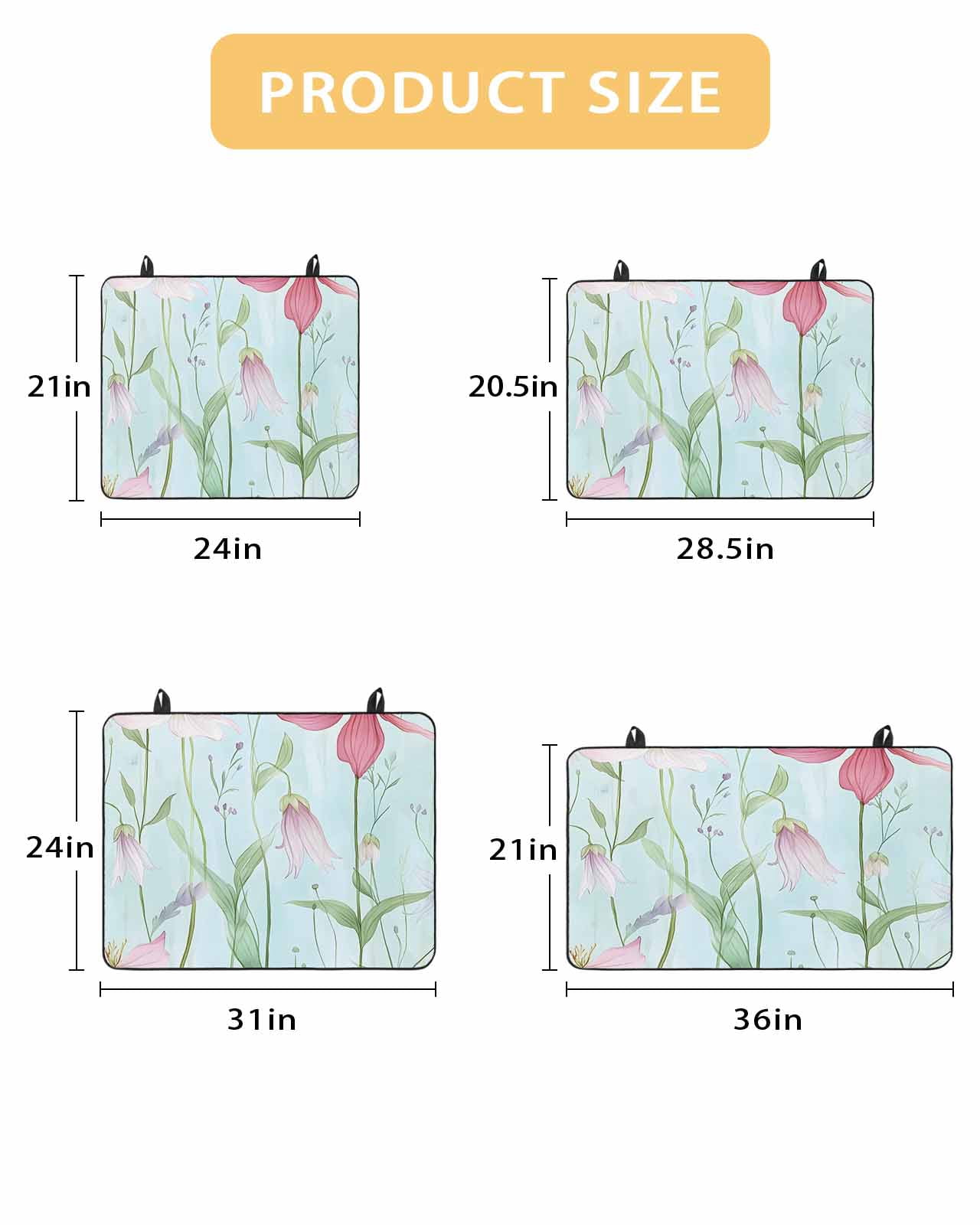 nqOlkjepod Large Induction Cooktop Protector Mat 24"x21", Blue Pink Green Floral Stove Top Covers for Electric Stove, Seasonal Botanical Blooms Stove Burner Cover Mats, Glass Top Stove Cover