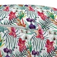 thumbnail image 3 of Floral Pouf Cover with Zipper, Watercolored Tropical Exotic Foliage Vibrant Color Palette Hawaiian Summer Season, Soft Decorative Fabric Unstuffed Case, 30" W X 17.3" L, Multicolor, by Ambesonne, 3 of 5