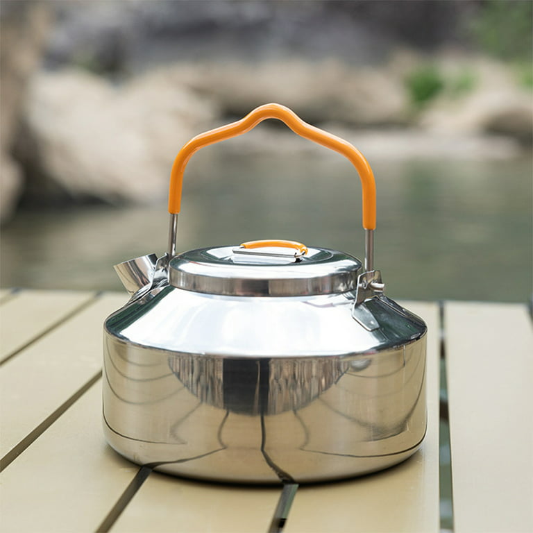 Portable 800ML Lightweight Stainless Steel Camping Kettle, Durable and  Portable Camp Tea Pot