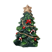 Christmas Tree 3.54inch Artificial Christmas Tree Table Top Small Resin Christmas Tree Decorations Winter Snow Resin Ornament for Christmas Indoor Home Office Holiday Decoration