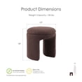 thumbnail image 3 of Furniture of America Thia Modern 18" Upholstered U-Shaped Indoor Stool, Brown, 3 of 9