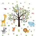 thumbnail image 1 of Pegatinas de pared de árbol de animales del bosque, calcomanías de pared de ciervo y búho, decoración para las paredes del salón, dormitorio de bebé, guardería, niños, 1 of 6