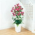 thumbnail image 5 of QinaQin 4FT Artificial Bougainvillea Tree with Lifelike Faux Flowers –UV Resistant Potted Topiary in White Tall Planter – 2-Pack, 120CM White Planter Set, 5 of 7