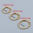 thumbnail image 2 of 1pc ASTM F136 Titanium Septum Ring 16G/(8mm-10mm) Septum Jewelry,Triple Sided Micro CZ Nose Hoop Nose Rings Silver/Gold Cartilage Conch Helix Rook Hoop Earrings for women men, 2 of 6