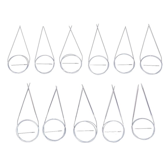 HOOWIFFY 11-Piece Stainless Steel Knitting Tool Kit with Smooth Finish for Crafting, Sewing, and Knitting Projects