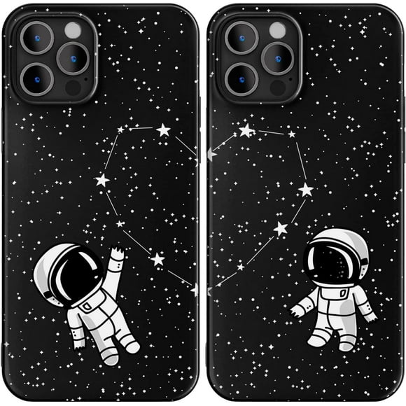 Matching Phone Cases Compatible with - iPhone 14-6.1 inch for Couples Best Friends Cover Cute Astronauts Outer