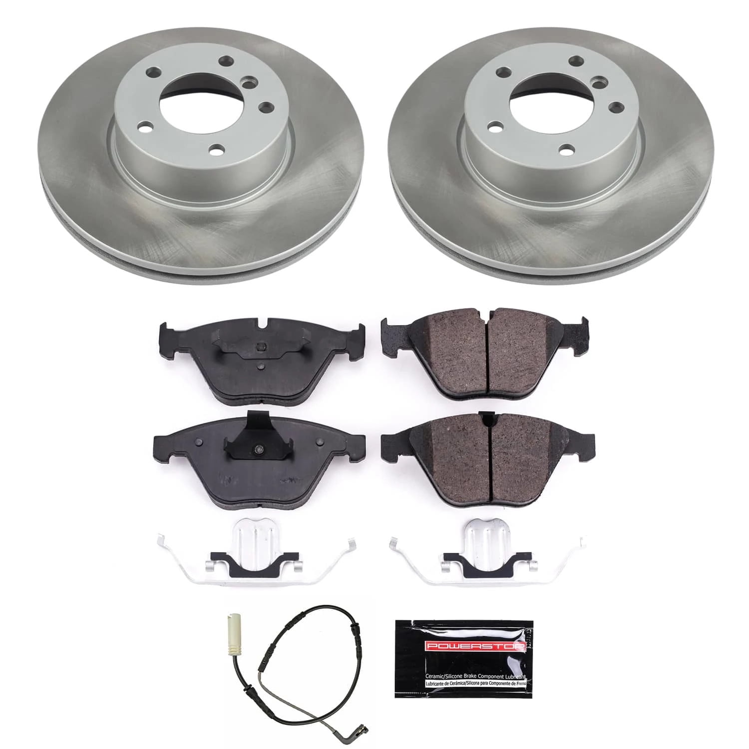 PowerStop Front Semi-Coated Rotor and Low-Dust Ceramic Brake Pad Kit SC4677