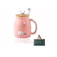 thumbnail image 2 of Taza De Café De Cerámica Con Bonita Tapa Cuchara De Gato Xtellar rosa, 2 of 4