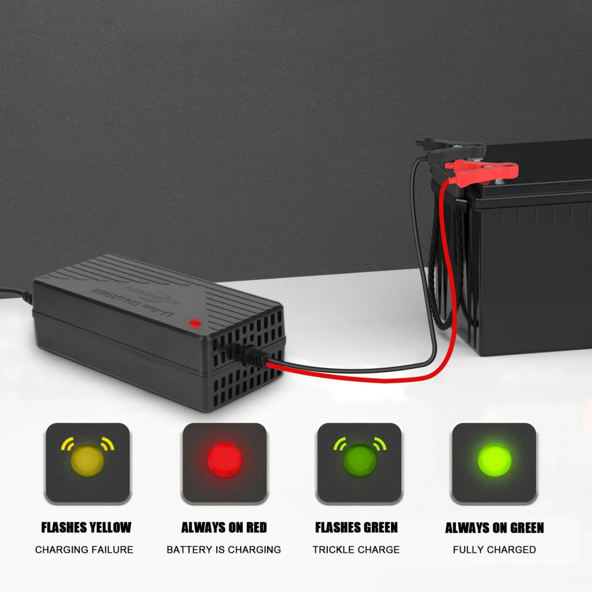 12V 20A Smart Fast Charger for Lithium Iron Phosphate (LiFePO4) Battery 14.6V