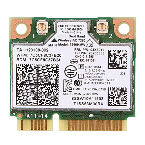Intel Dual Band Wireless Ac 7260 Wifi Card 300 867 Mbps 7260hmw Dual Band Wifi Bluetooth 4 0 Wlan Card 04x6010 600mbps Transmission Speed For Lenovo Thinkpad Walmart Com Walmart Com