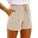 thumbnail image 1 of MKLEKYY Pantalones Cortos De Mujer, Pantalones Casuales De Cintura Alta Con Bolsillos, Pantalones Sueltos De Pierna Recta, Pantalones Deportivos De Moda, 1 of 4