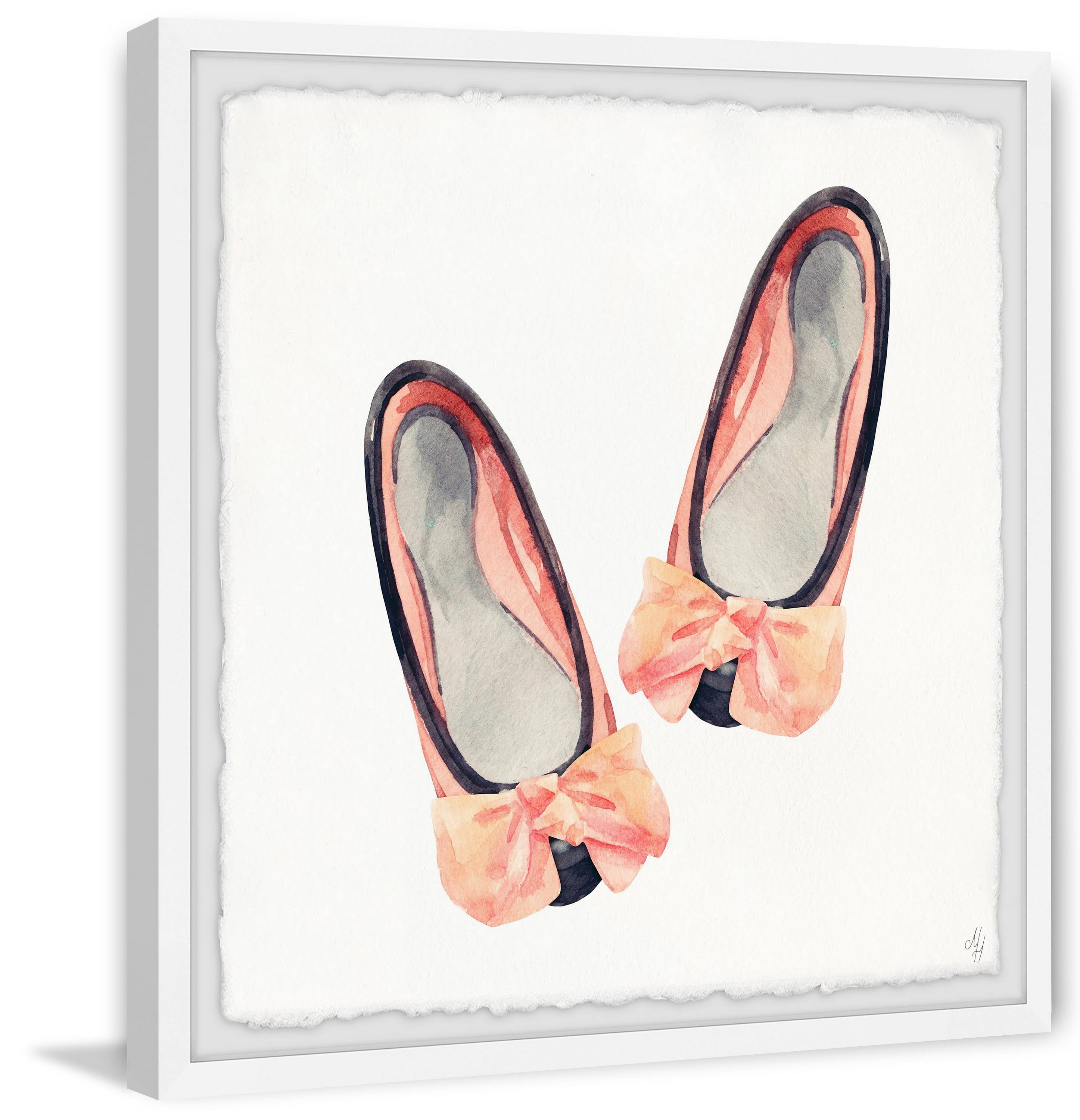 Marmont Hill Little Bow Flats Framed Wall Art, 12.00" x 1.50"