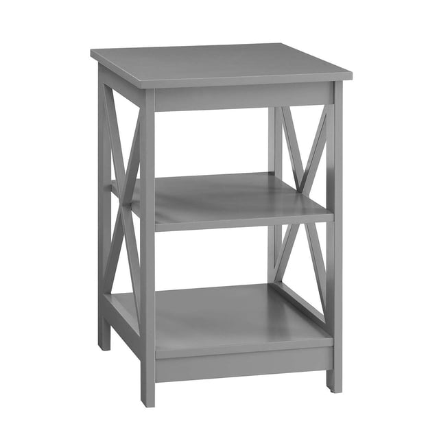 Convenience Concepts Oxford Table d'Appoint, Fini Bois Gris, avec Cadre en X