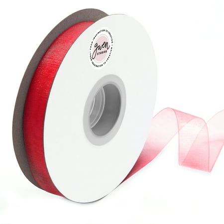 UPC: 0810056347710 | Red Sheer Organza Ribbon for Crafts and Gift Wrap  7/8  x 100 Yards by Gwen Studios
