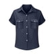 thumbnail image 4 of Craaazy Ladies Oversized Short Sleeve Tunic Tops, Lightweight Cotton Shirt, Turndown Collar Button Up Blouse with Chest Pockets for Everyday Outfits Gifts, 4 of 6