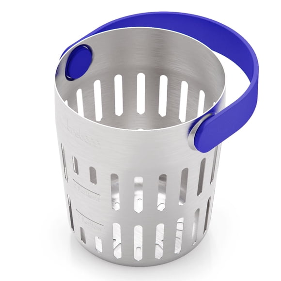 TREBONN Cookin Pod Pro en Acier Inoxydable à Double Portion Passoire Ajourée pour Pâtes et Légumes Usage Quotidien Bleu 1 Ensemble