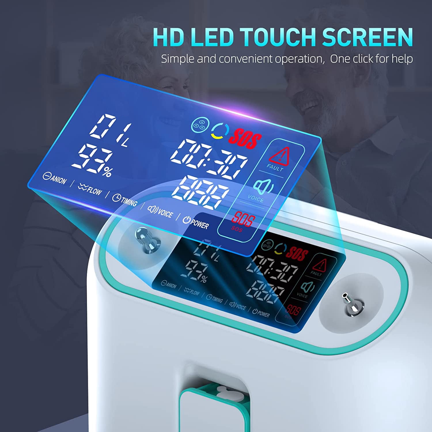 Household1-8L oxygen tube machine with Oxygen Masks